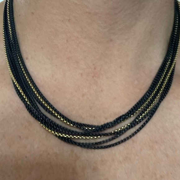 David Yurman 35 1/2” Blackened Sterling 18k Multistrand Box Chain Necklace - Picture 7 of 10
